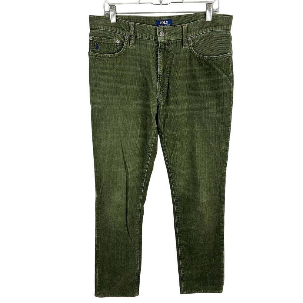 Polo Ralph Lauren Men's Green Corduroy Straight Leg Pants 32 x 32
